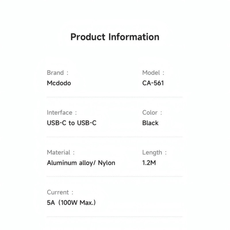 کابل تبدیل USB-C مک دودو مدل CA-561 طول 1.2 متر