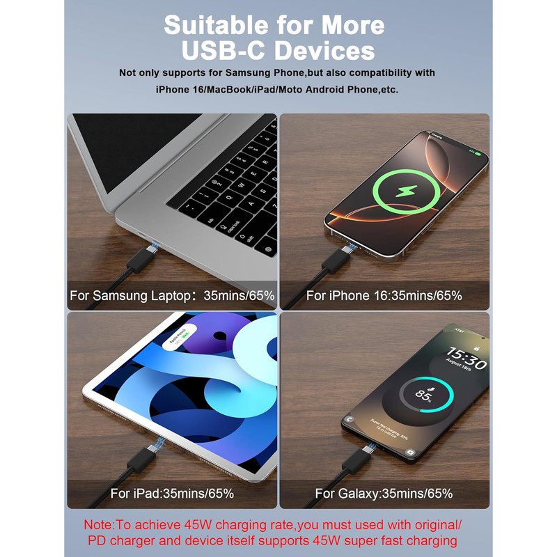 کابل USB-C هزول مدل 45W5A طول 1 متر