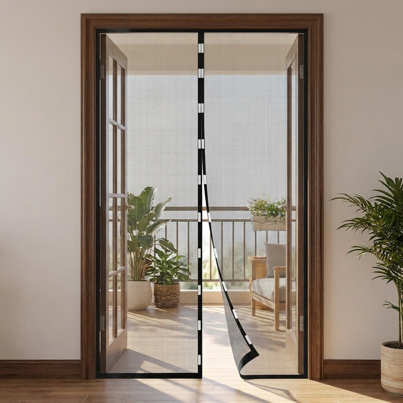 پرده توری مغناطیسی مدرن پوش مدل فایبر گلس نسوز  کد 1253 سایز 130x230 سانتی متر