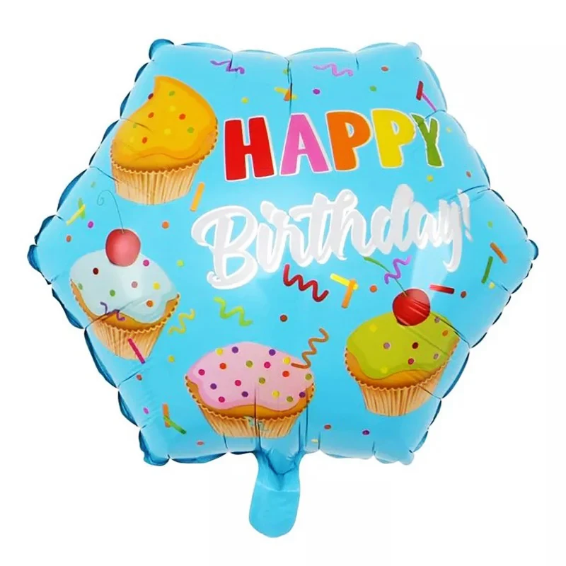 بادکنک فویلی لاکی بالونز مدل کاپ کیک طرح Happy Birthday کد 1297