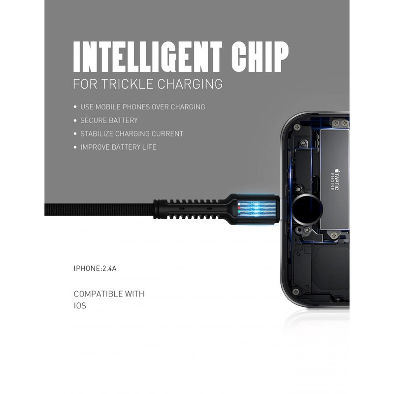 کابل تبدیل USB به لایتنینگ الدینیو مدل LS64 طول 2 متر