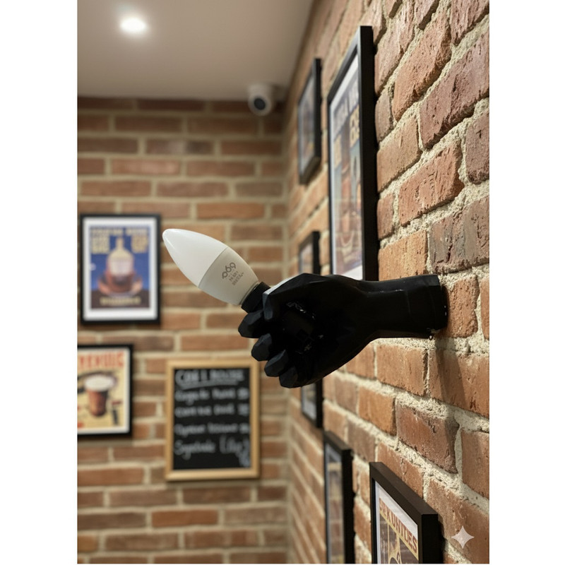 دیوارکوب 1 شعله طرح دست مشت مدل e14
