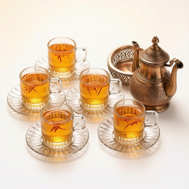 ست فنجان و نعلبکی 12 پارچه مناسب برای 6 نفر دلی مدل Tea and coffee
