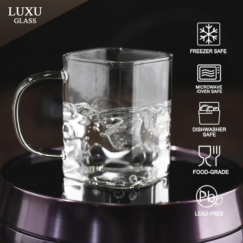 لیوان یاکوت مدل مربع دسته رنگی کد 1369n 10
