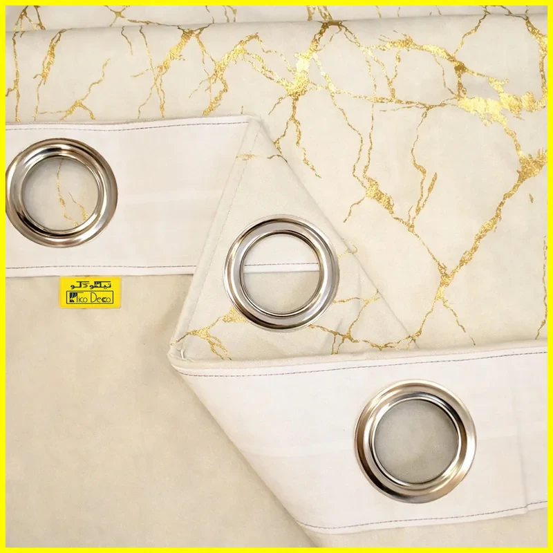 پرده پانچ تیکو دکو مدل مخمل هازان طلاکوب سوپر گلد سایز 280 × 300 سانتی‌متر