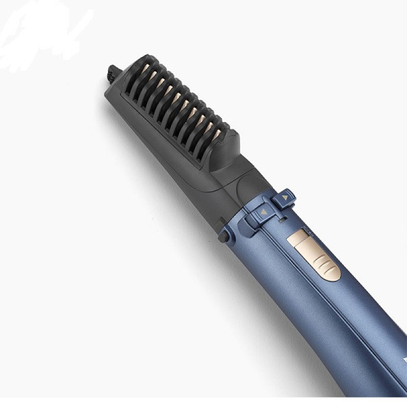 سشوار برس‌دار چرخشی 1000 وات بابیلیس مدل Style pro 1000، موتور DC، وزن 280 گرم، المنت سرامیک، دارای سری متمرکز‌کننده باریک با ویژگی صاف‌کنندگی، فرکنندگی، با قابلیت باد سرد، فناوری تولید یون