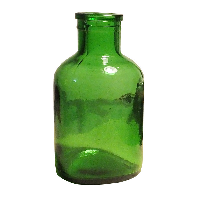 گلدان دکوری شیشه‌ای مدل خمره‌ای با ابعاد 16×8×8 سانتی‌متر و وزن 300 گرم