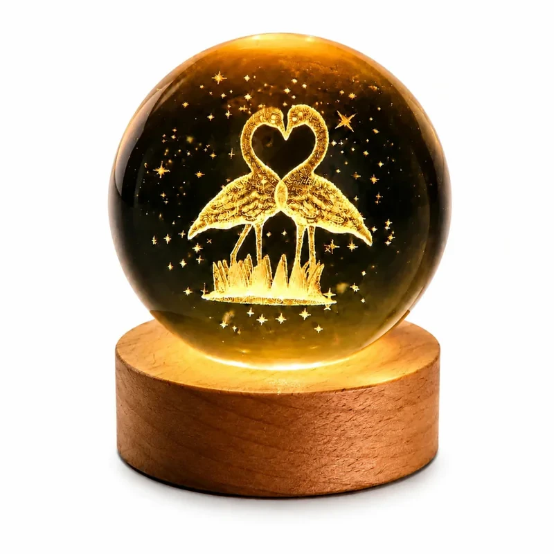 چراغ خواب طرح گوی کریستال مدل قو کد 300