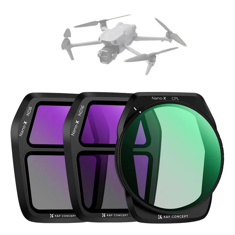 فیلتر لنز کی اند اف مدل PACK ND FILTER SEف 3(ND8+ND16 +CPL) FOR DJI AIR3 - NANO-X