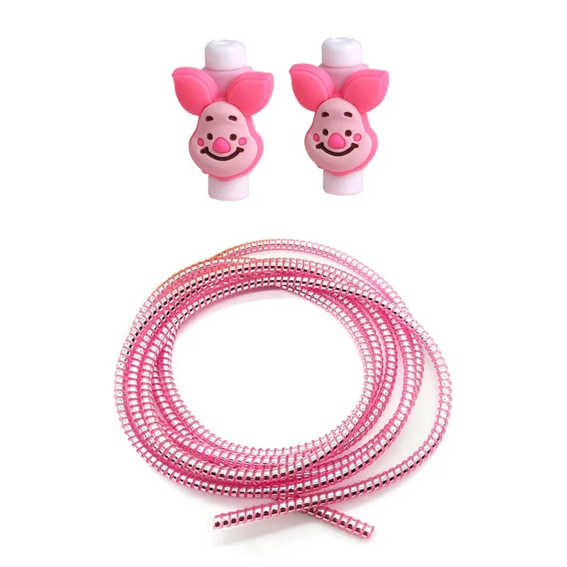 محافظ کابل شارژ و هندزفری طرح خوک مدل Pig11 بسته سه عددی