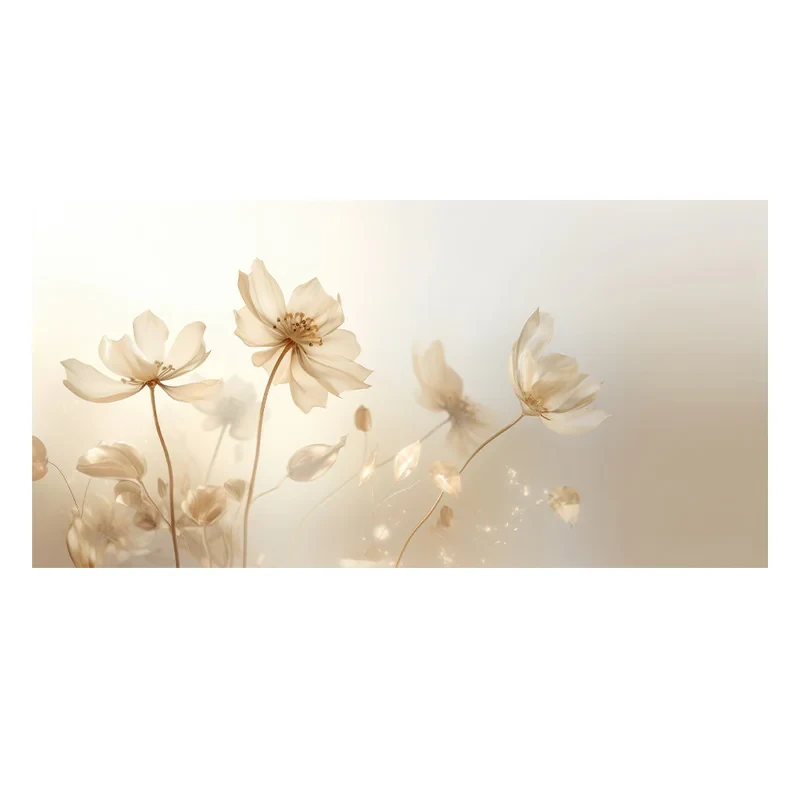 فرش پارچه‌ای مدل فرشینه طرح شکوفه رویایی و نور ملایم کد AR3060307