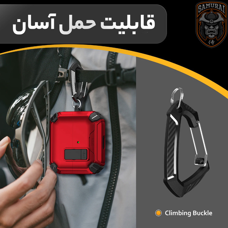 کاور سامورایی مدل Quad-37 مناسب برای کیس هدفون سامسونگ Galaxy Buds 3 Pro  Buds 3  Buds 3 FE