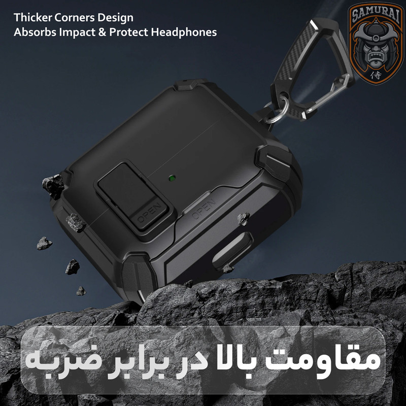 کاور سامورایی مدل Quad-37 مناسب برای کیس هدفون سامسونگ Galaxy Buds 3 Pro  Buds 3  Buds 3 FE