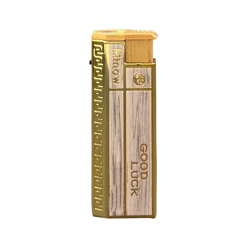 فندک گازی گودلاک مدل دکمه ای طرح چوب کد DKD-2047