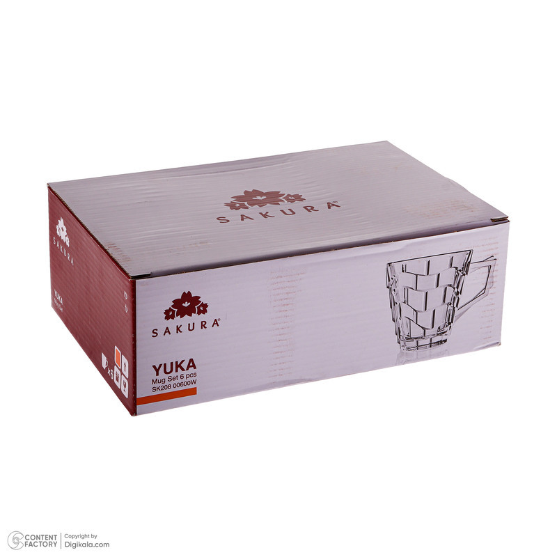 لیوان ساکورا مدل Yuka کد SK20800600w بسته 6 عددی