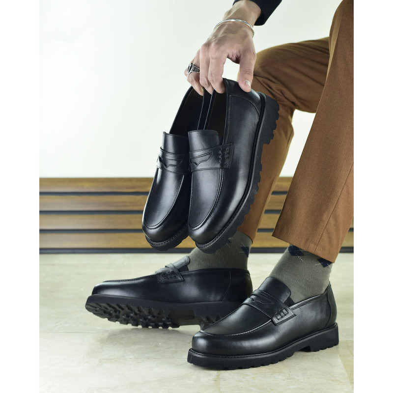 کفش رسمی مردانه کرمانی مدل طبی چرم شبرو طبیعی دستدوز کد 1089