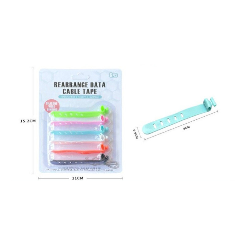 نظم دهنده کابل مدل Silicone Wire Binding بسته 6 عددی