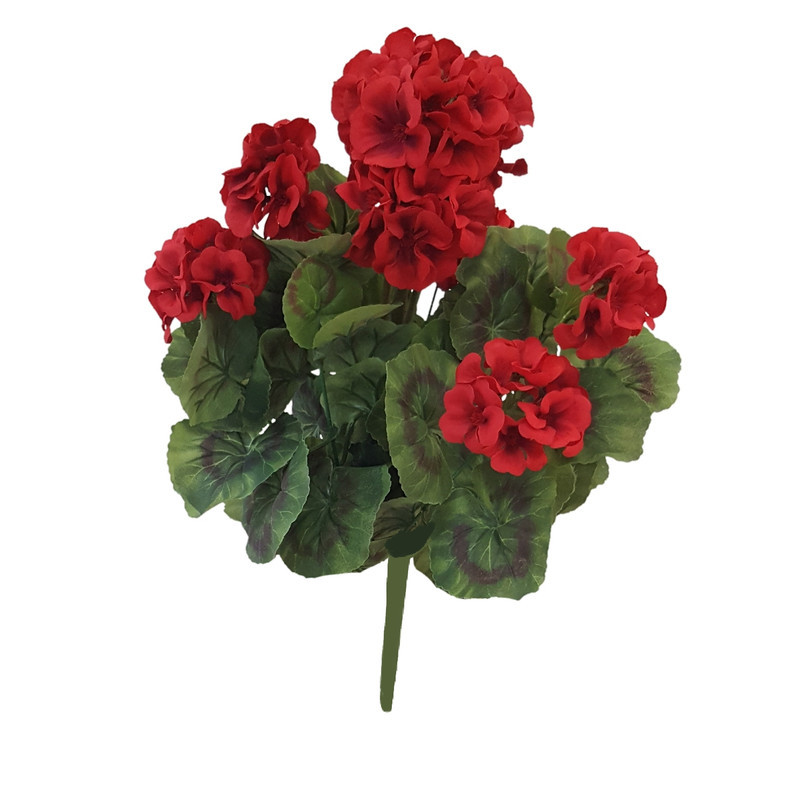 گل مصنوعی طرح شمعدانی 9 شاخه پر گل کد RD44، پارچه‌ای، 48x24x15 سانتی‌متر، 100 گرم