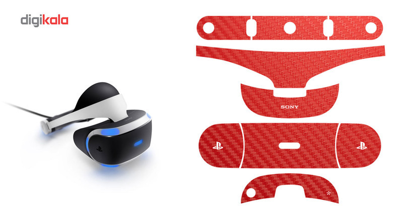 برچسب طرح فیبر-قرمز ماهوت مناسب برای عینک واقعیت مجازی PlayStation VR