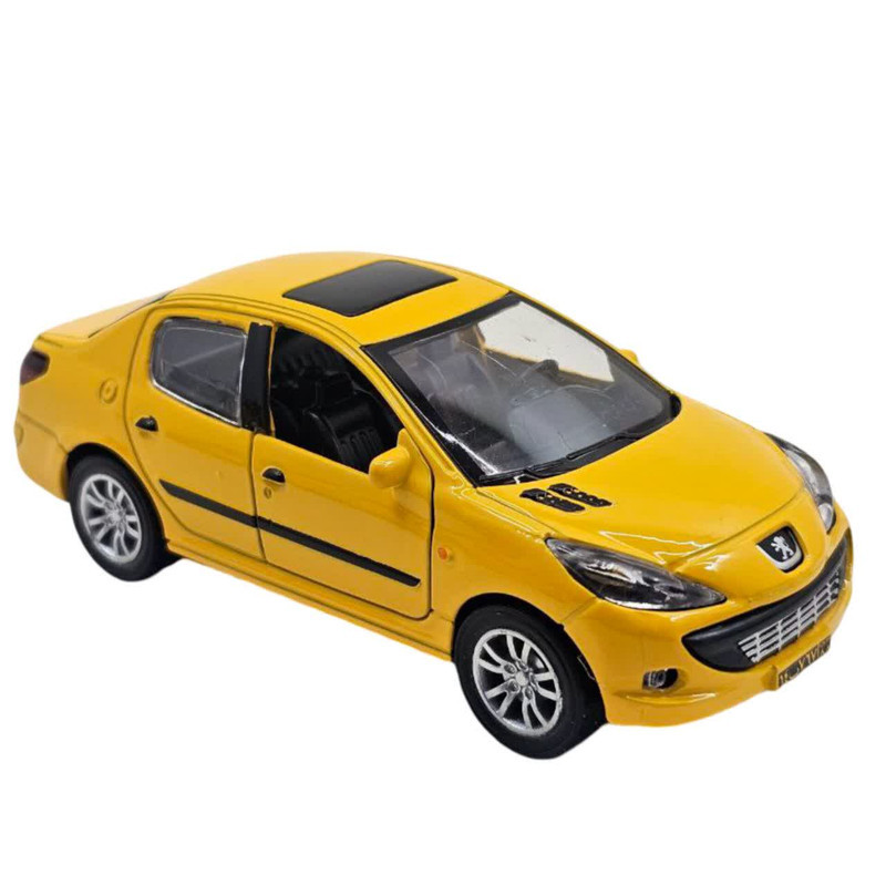 ماشین بازی ناب سل مدل پژو 207 فلزی موزیکال چراغدار عقب کش کد Peugeot 207 metallic musical with pull-back lights
