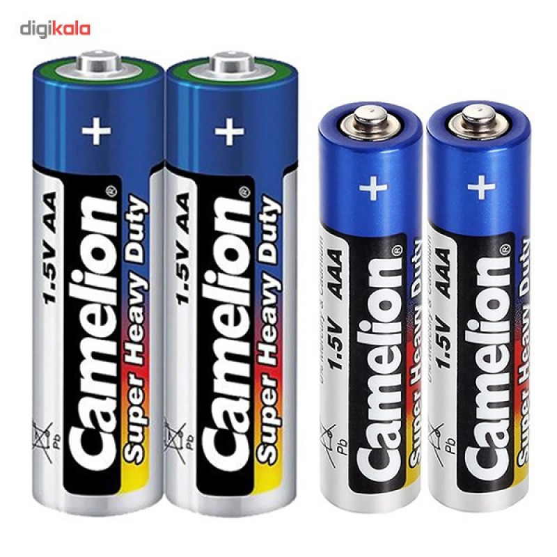 باتری قلمی و نیم قلمی کملیون مدل Super Heavy Duty بسته 4 عددی