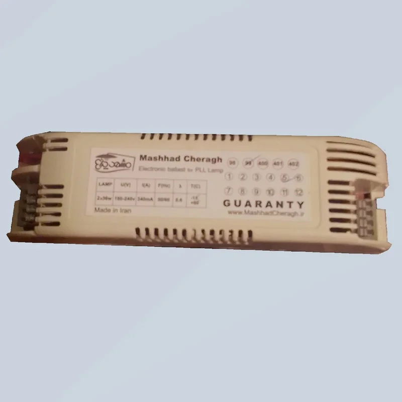 ترانس الکترونیکی 2x36 وات لامپ مهتابی و اف پی ال مشهد چراغ مدل pl1