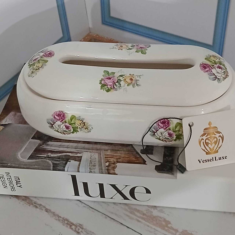 جای دستمال کاغذی وسل لوکس مدل گلهای بهشتی کد ۱۰۴