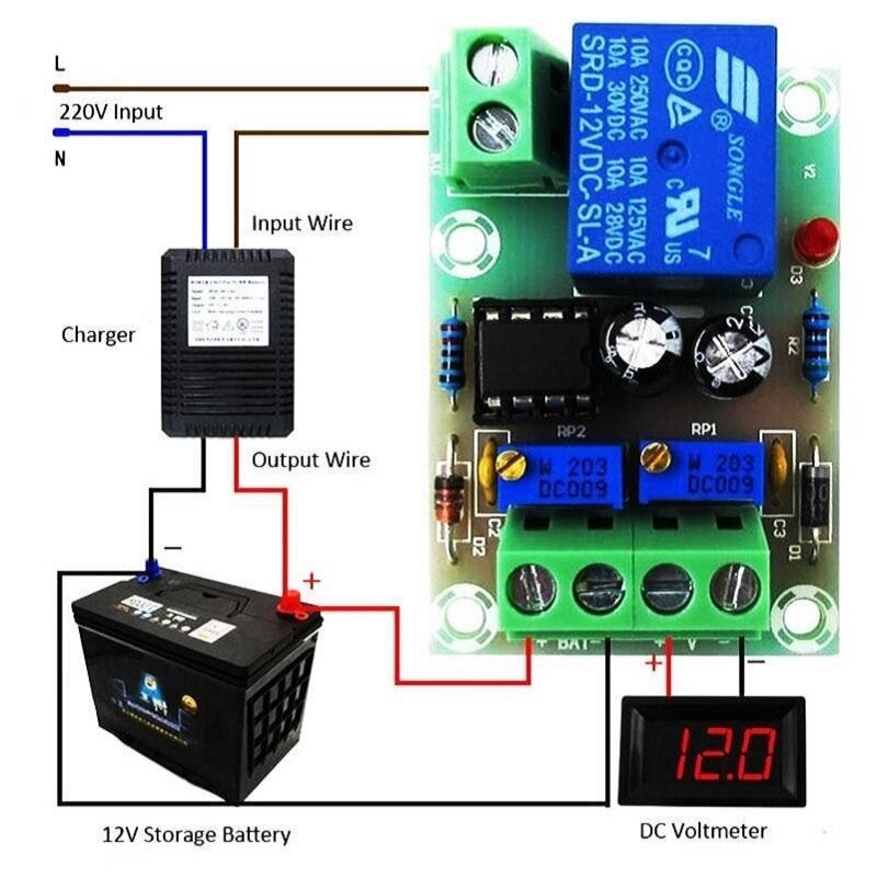 ماژول شارژ اتوماتیک باتری 12 ولت مدل XH-M601