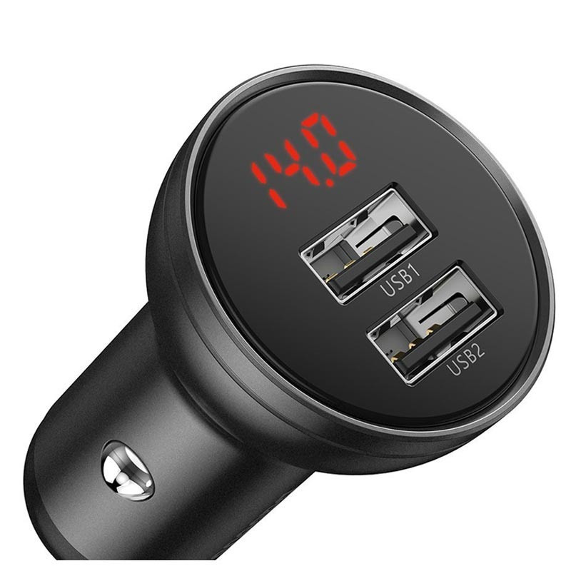 شارژر فندکی  باسئوس مدل Car Charger Suit-24W به همراه کابل تبدیل microUSB USB-C  لایتنینگ