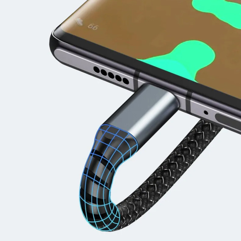 کابل تبدیل USB به microUSB  USB-C  لایتنینگ توزو مدل 3IN1 100W طول 1.2 متر