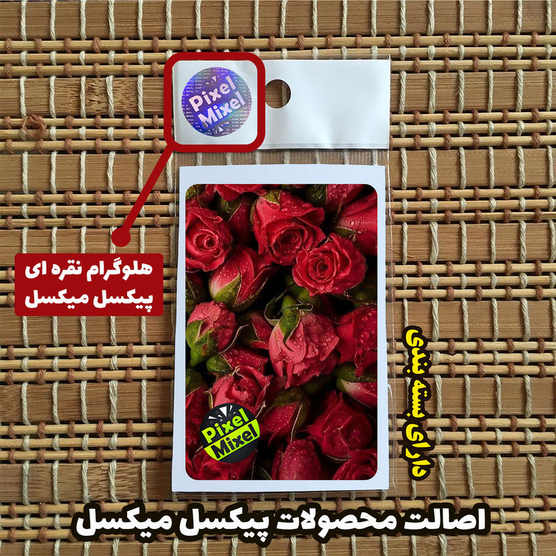 استیکر کارت پیکسل میکسل مدل گل رز کد A16