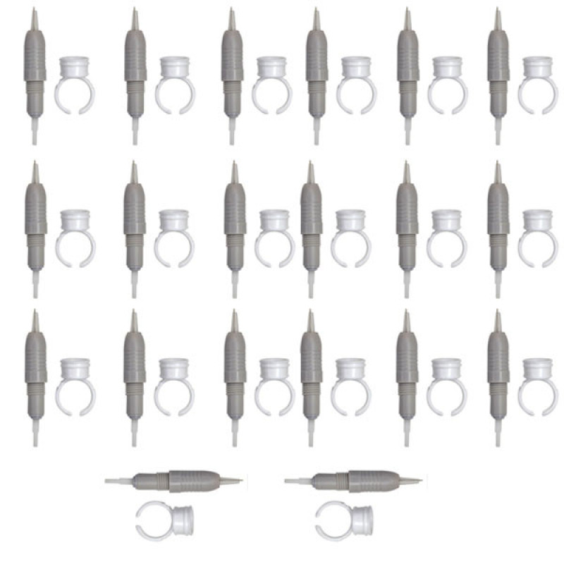 کارتریج میکرونیدلینگ مدل FLAT NEEDLE 3 به همراه تشتک تتو مجموعه 20 عددی