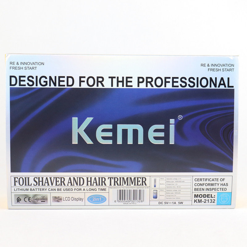 ماشین اصلاح موی سر و صورت شارژی کیمی مدل KM-2132 مجموعه دو عددی