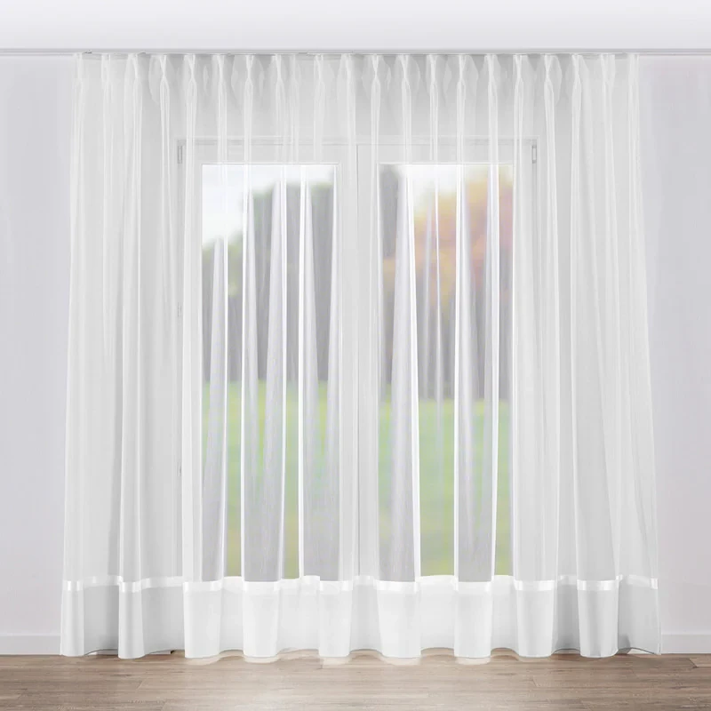 پرده تیکو دکو مدل کتان تور دوخت ساده سایز 280x600 سانتی‌متر