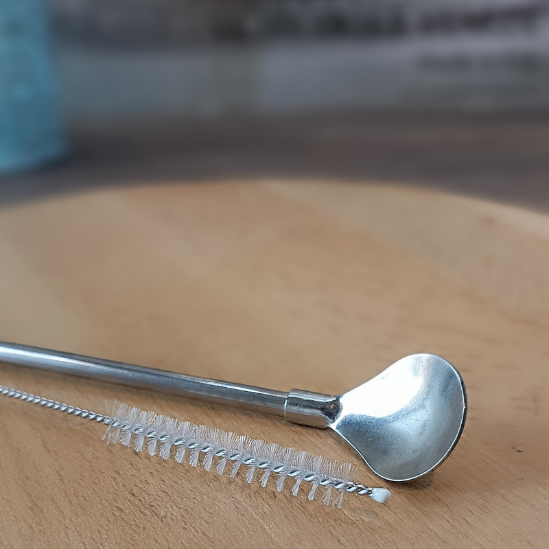 قاشق شربت خوری مدل نی دار کد 1005 به همراه فرچه مجموعه 7 عددی