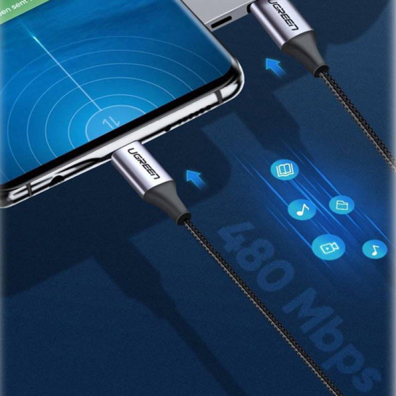 کابل USB-C یوگرین مدل US261-50152 طول 2 متر