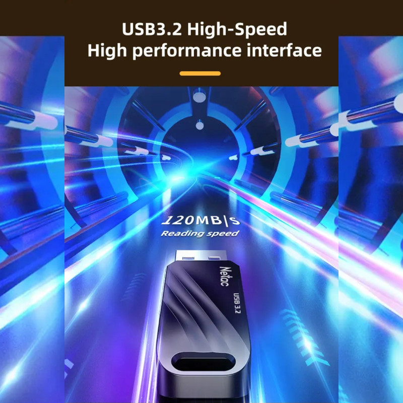 فلش مموری USB 3.2  USB-C نتاک مدل US11 ظرفیت 128 گیگابایت