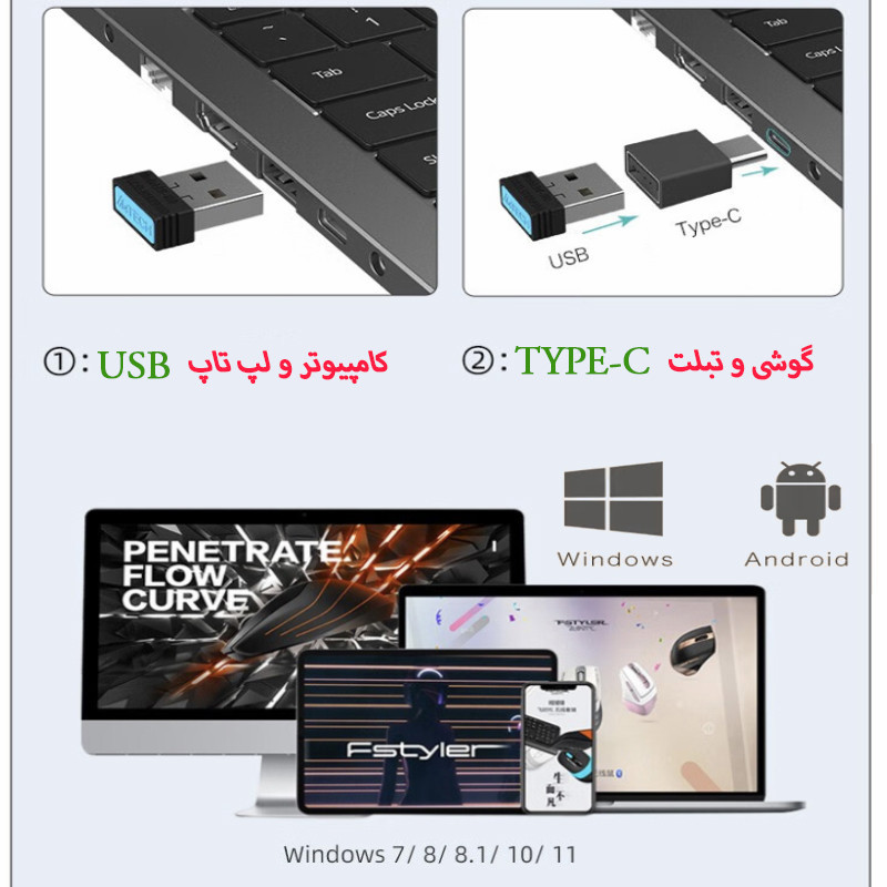 ماوس بی سیم ای فورتک مدل F_B_45_CS_AIR_SILENT