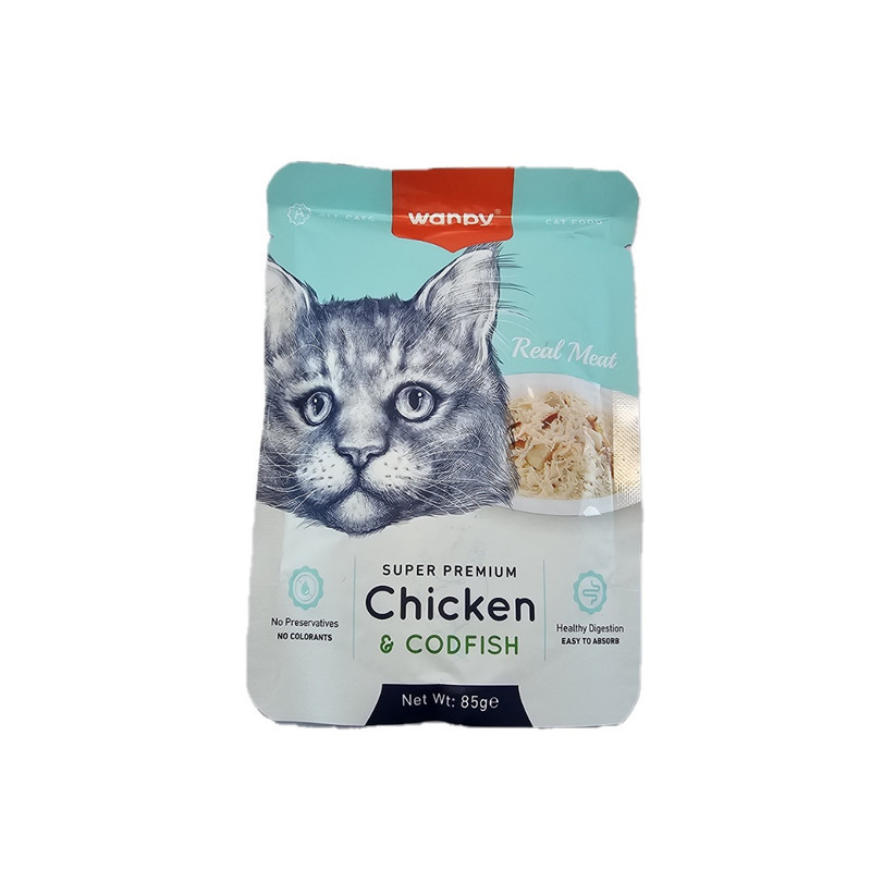 پوچ گربه ونپی مدل سفارش اروپا با طعم مرغ و ماهی وزن 85 گرم
