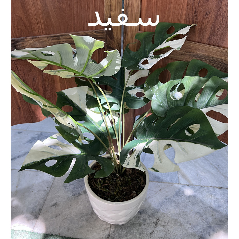 گل مصنوعی مدل بوته برگ انجیری 12 برگی
