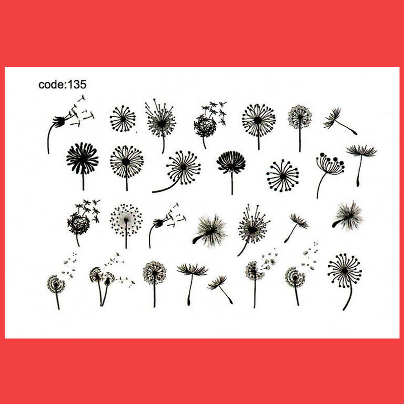 استیکر طراحی ناخن مدل طرح قاصدک مدل C135