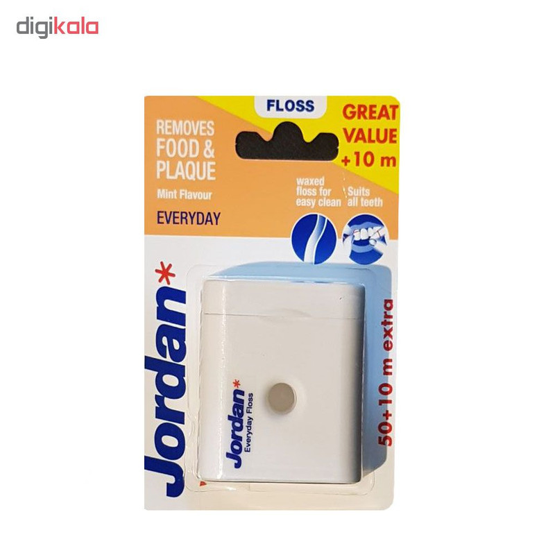 نخ دندان جردن مدل everyday floss طول 50 متر، 10 متر رایگان