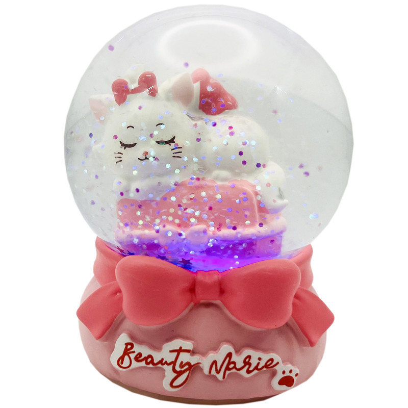 گوی چراغ‌دار مدل BEAUTY MARIE طرح گربه اشرافی کد D7134