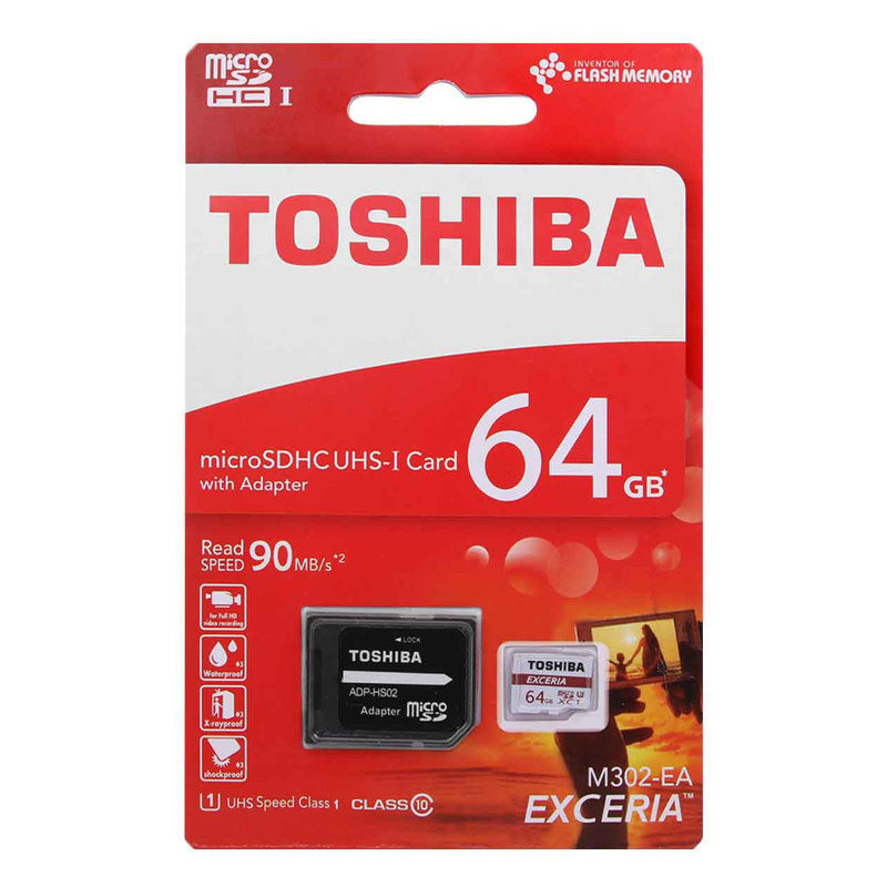 کارت حافظه microSDXC توشیبا مدل TSH-M302 EA-EXCERIA کلاس 10 استاندارد UHS-I U1 سرعت 90MBps ظرفیت 64 گیگابایت