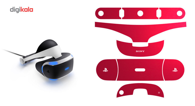برچسب رنگ قرمز-مات ماهوت برای عینک واقعیت مجازی PlayStation VR