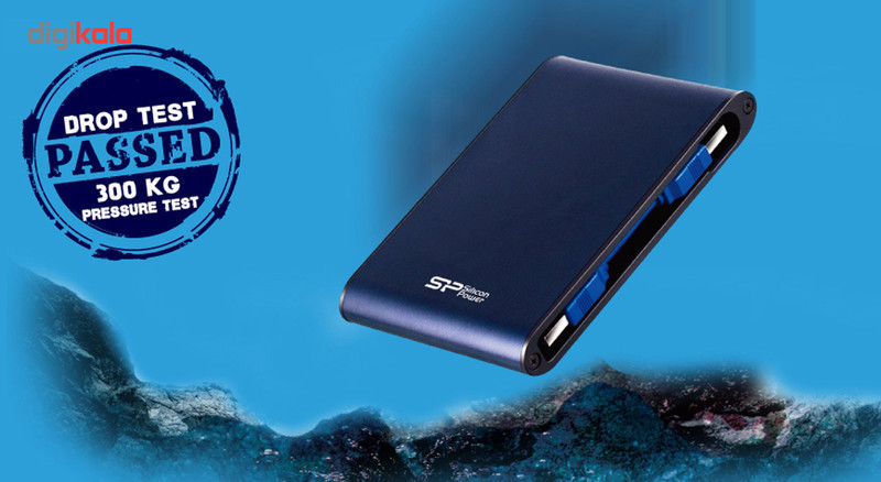 هارد اکسترنال سیلیکون پاور مدل Armor A80 ظرفیت دو ترابایت دارای رابط USB Type-A 3.2