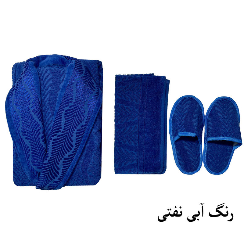 سرویس حوله پالتویی ۳ تکه هنرمند مدل لوکس لاین سایز ۱۲۵