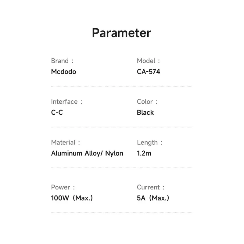 کابل USB-C مک دودو مدل CA-574 طول 1.2 متر
