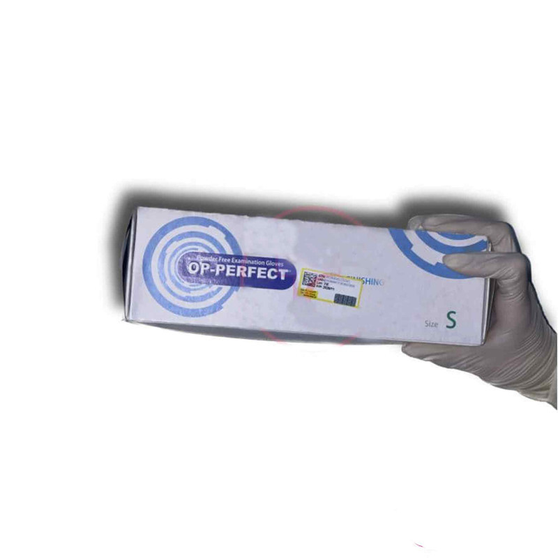 دستکش یکبار مصرف لاتکس حریر مدل OP-PERFECT سایز اسمال ده بسته 100 عددی