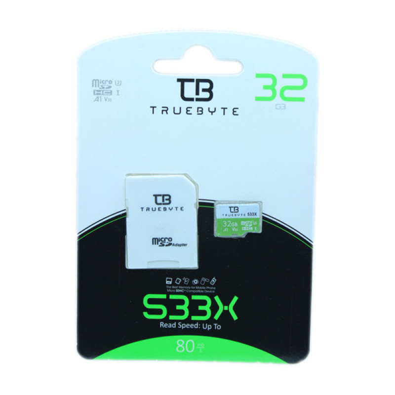 کارت حافظه microSDHC تروبایت مدل 533X-A1-V30 کلاس 10 استاندارد UHS-l U3 سرعت 80MBps ظرفیت 32 گیگابایت به همراه آداپتور SD